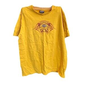 Vintage Harley Davidson Motorcycles T-shirt London Canada Yellow Size Large